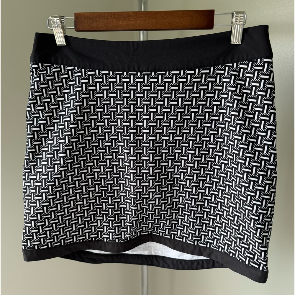 Maggie Lane Womens Golf Skirt Skort Black And White Stretch Pocket Size 6